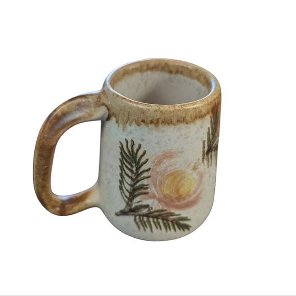 VTG 1955 Chatham Potters Mug Stoneware Left Handed Stoneware Fruit Pine Cottage - Picture 2 of 7